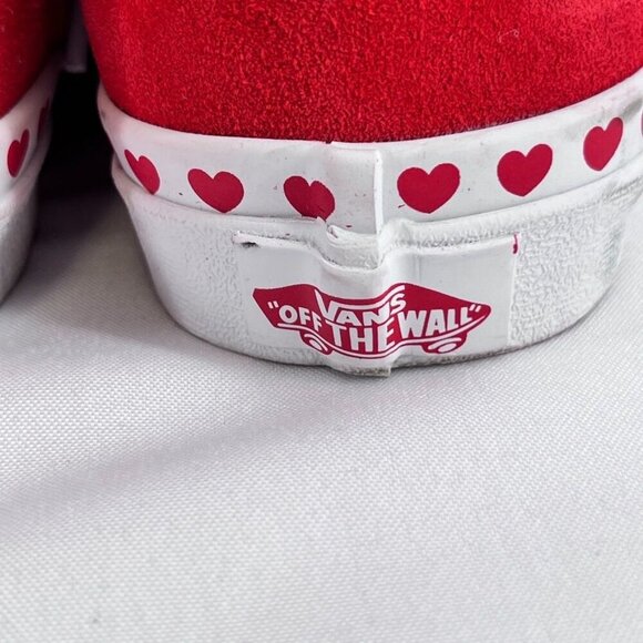 Vans Heart Foxing Old Skool Juniors Shoes Size 3.5 Red Heart Strings - Picture 12 of 12